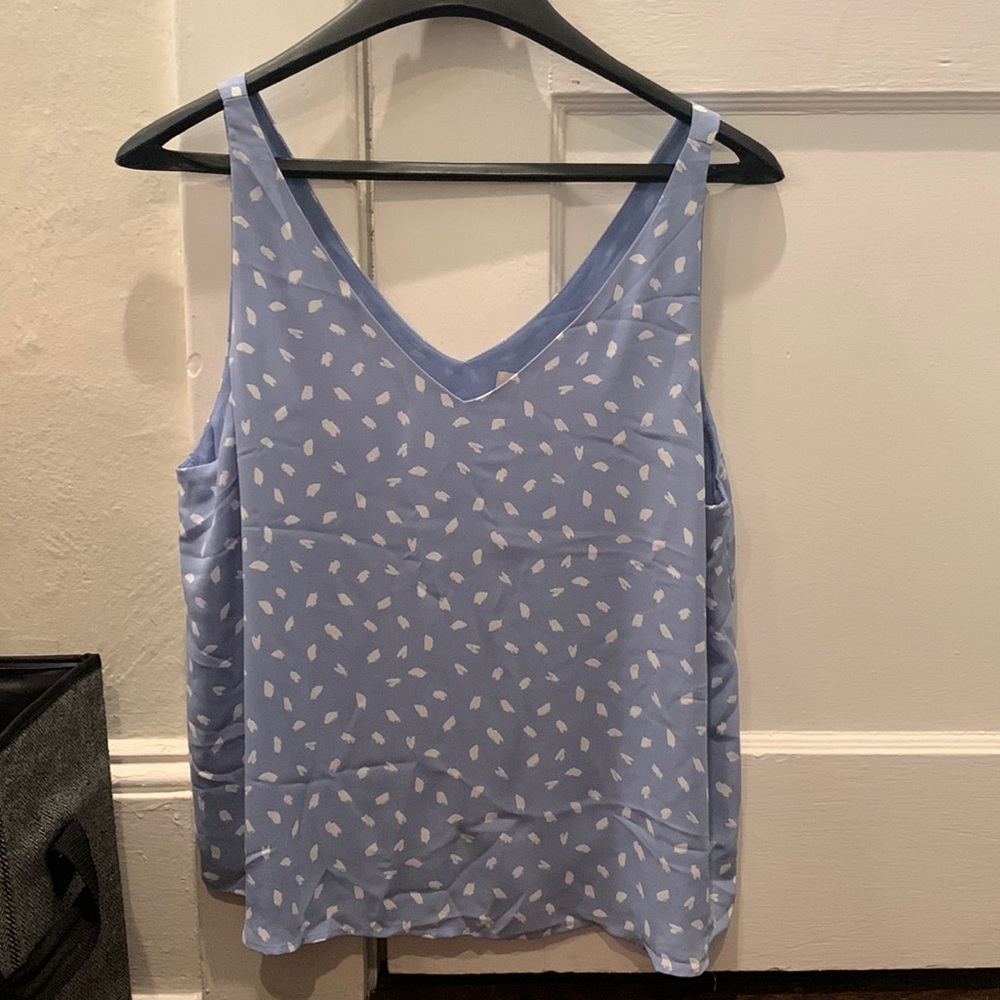 LOFT sky blue patterned top
